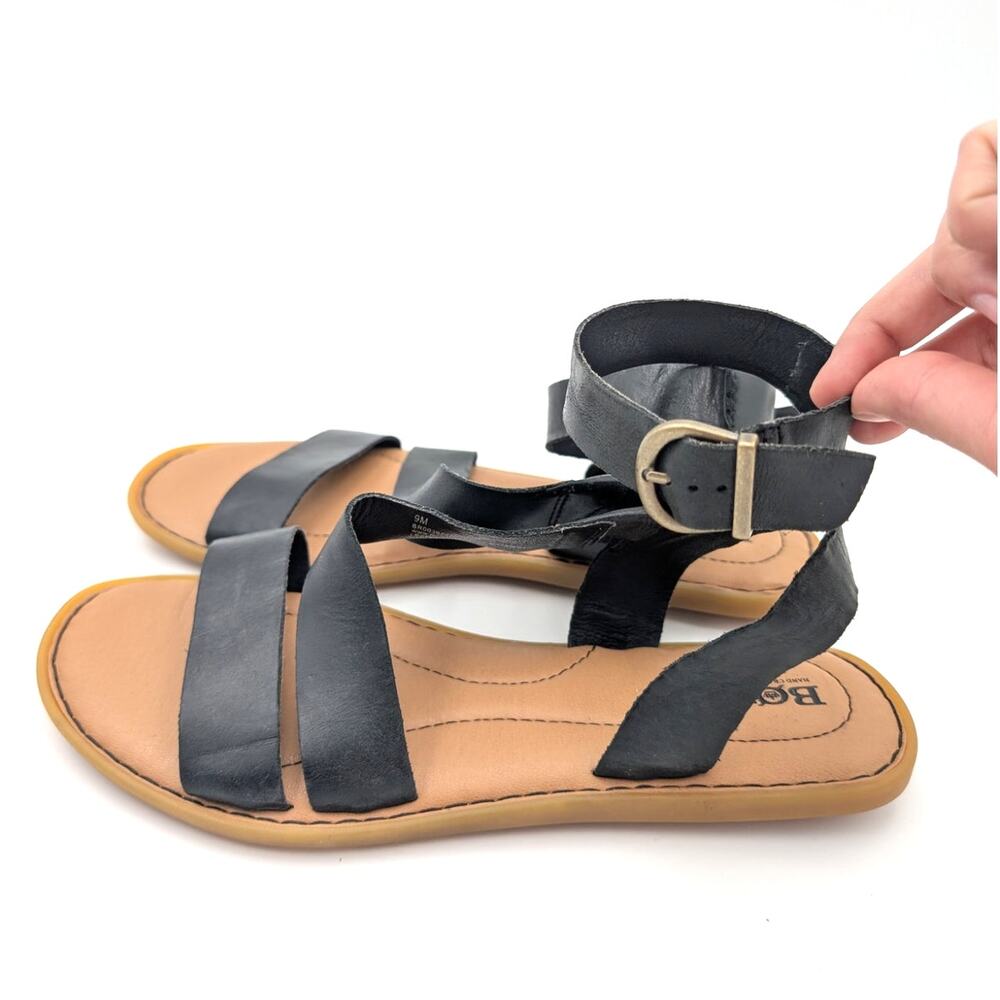 Børn Leah Ankle Strap Sandal Women's Leather Black/Brown Size US9M EU40
